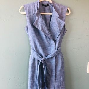 Chambray/linen belted dress- perfect for work!